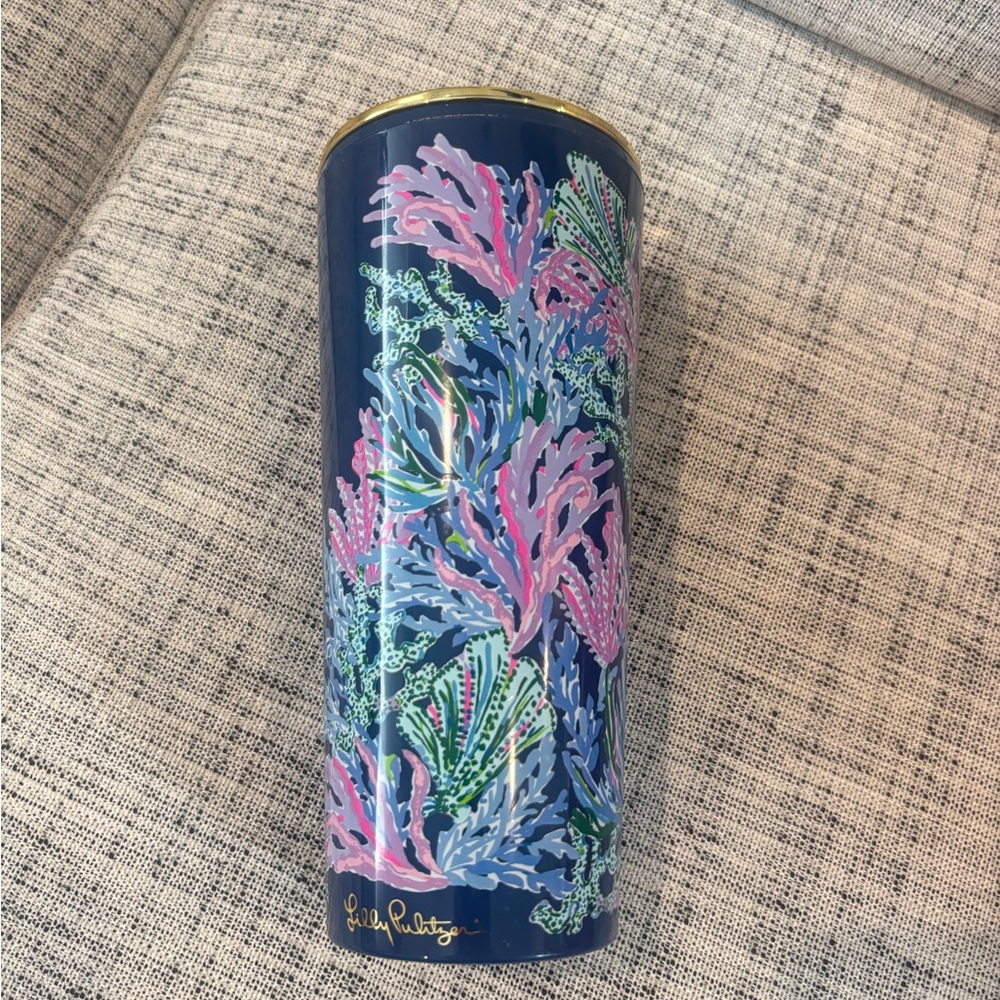 Lilly Pulitzer Navy Floral Tumbler